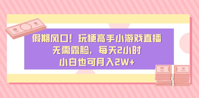 假期风口！玩梗高手小游戏直播，无需露脸，每天2小时，小白也可月入2W+-玖卿社区