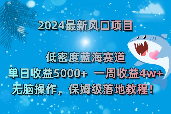 2024最新风口项目 低密度蓝海赛道，日收益5000+周收益4w+ 无脑操作-玖卿社区