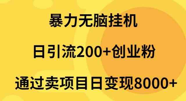 （9788期）暴力无脑挂机日引流200+创业粉通过卖项目日变现2000+-玖卿社区