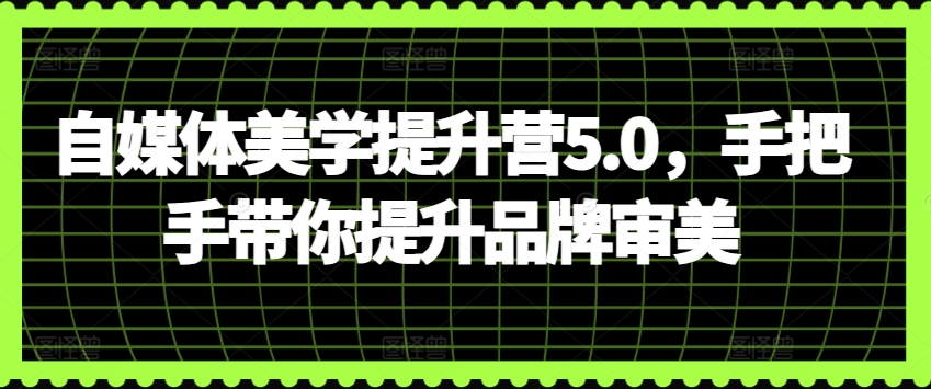自媒体美学提升营5.0，手把手带你提升品牌审美-玖卿社区
