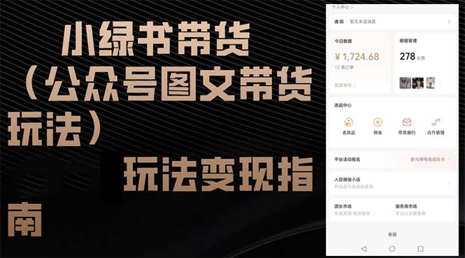 （12902期）小绿书带货（公众号图文带货玩法）玩法变现指南-玖卿社区