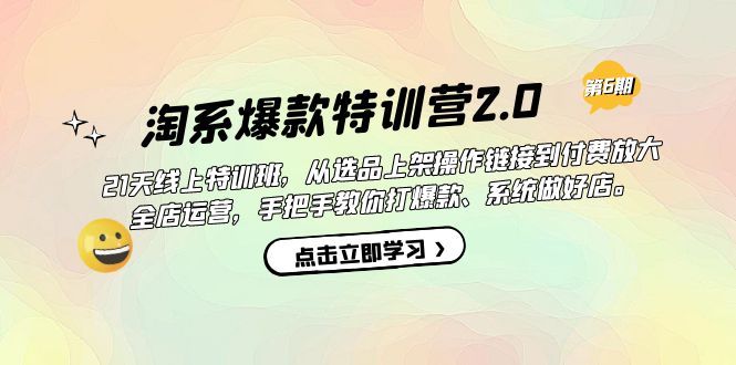 淘系爆款特训营2.0【第六期】从选品上架到付费放大 全店运营 打爆款 做好店-玖卿社区