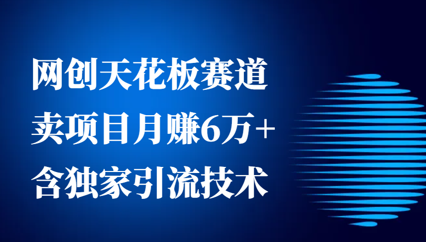 网创天花板赛道，卖项目月赚6万+，含独家引流技术(共26节课)-玖卿社区
