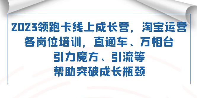 2023领跑·卡 线上成长营 淘宝运营各岗位培训 直通车 万相台 引力魔方 引流-玖卿社区