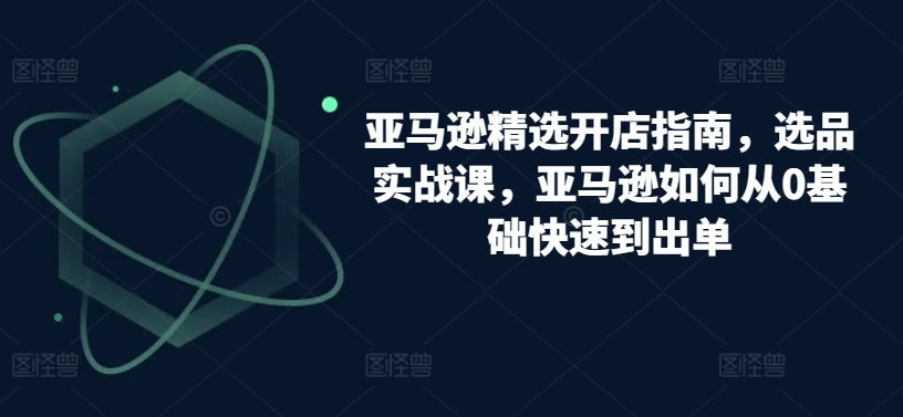 亚马逊精选开店指南，选品实战课，亚马逊如何从0基础快速到出单-玖卿社区