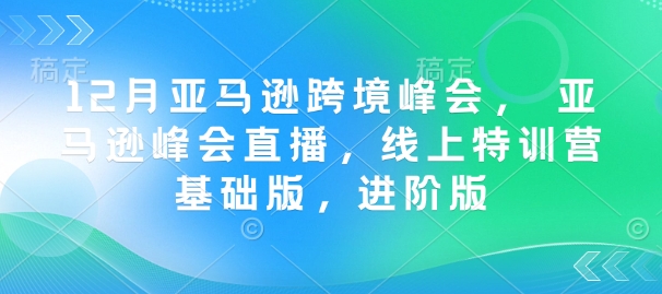 12月亚马逊跨境峰会， 亚马逊峰会直播，线上特训营基础版，进阶版-玖卿社区
