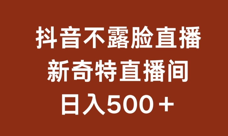 不露脸挂机直播，新奇特直播间，日入500+-玖卿社区