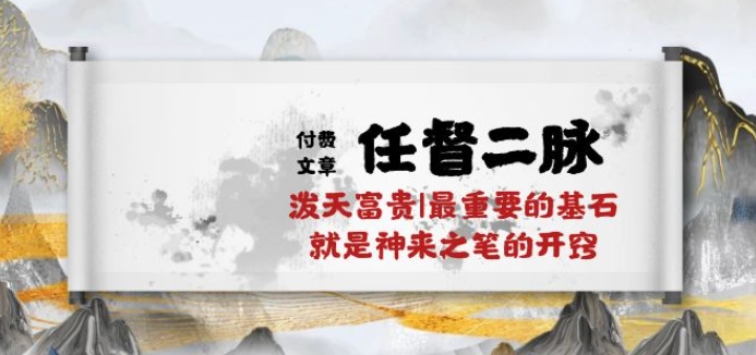 某付费文章《任督 二脉 泼天富贵|最重要的基石 就是神来之笔的开窍|万字》-玖卿社区