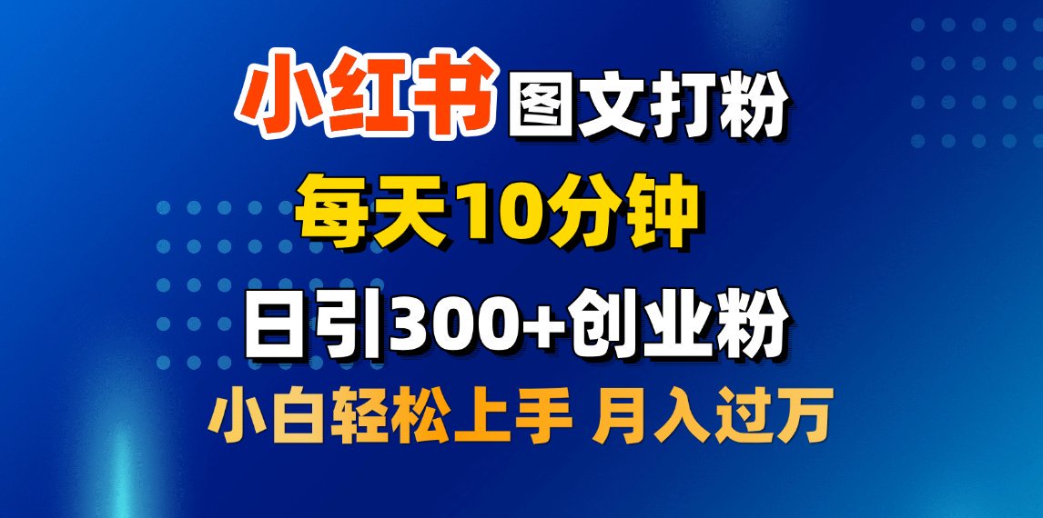 2月小红书图文打粉，每天10分钟，日引300+创业粉，小白轻松月入过万-玖卿社区
