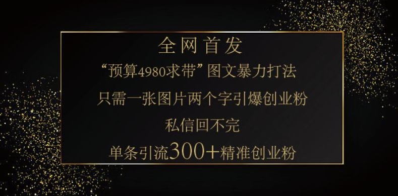 小红书神奇图片引流法，只需一张图，就能单条笔记凭借此方法，轻松引流 300 + 精准创业粉-玖卿社区