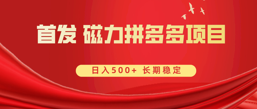 首发 磁力拼多多自撸 日入500+-玖卿社区