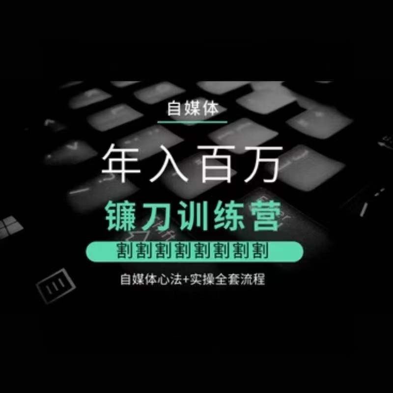 自媒体年入百万镰刀训练营，割割割割割割割割，自媒体心法+实操全套流程-玖卿社区