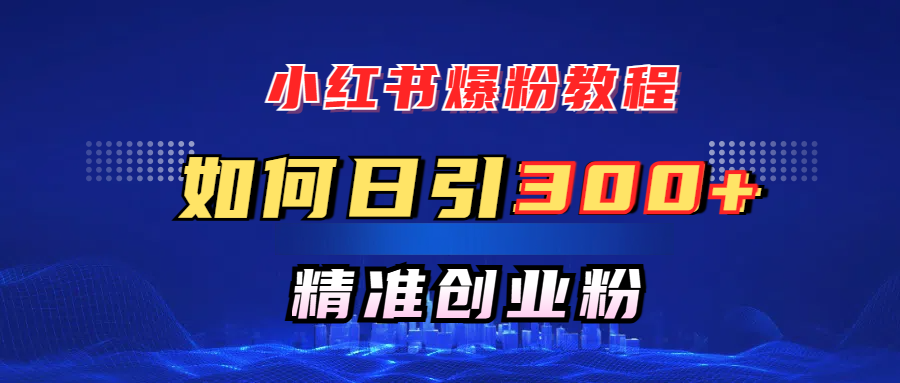 小红书爆粉教程，如何日引300+创业粉，快速实现精准变现！-玖卿社区