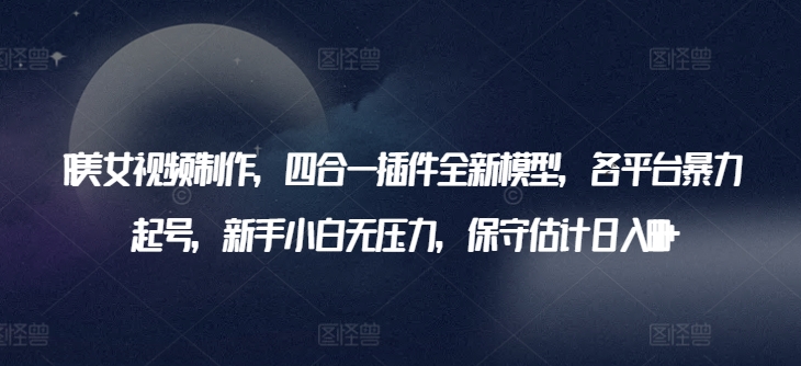 AI美女视频制作，四合一插件全新模型，各平台暴力起号，新手小白无压力，保守估计日入600+-玖卿社区