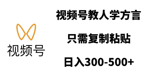 视频号教人学方言，只需复制粘贴，日入多张-玖卿社区