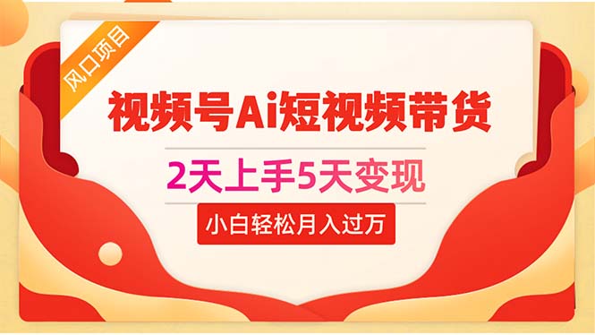 （10807期）2天上手5天变现视频号Ai短视频带货0粉丝0基础小白轻松月入过万-玖卿社区