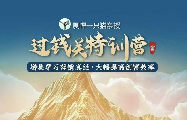 剽悍一只猫-过钱关特训营，学习营销真经 大幅度提高创富效率-玖卿社区
