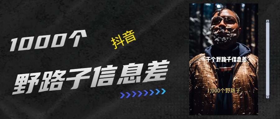 抖音一千个野路子信息差最新玩法教程引流＋变现的玩法具体拆解-玖卿社区