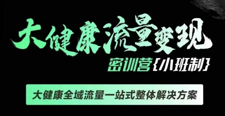 千万级大健康变现课线下课，大健康全域流量一站式整体解决方案-玖卿社区