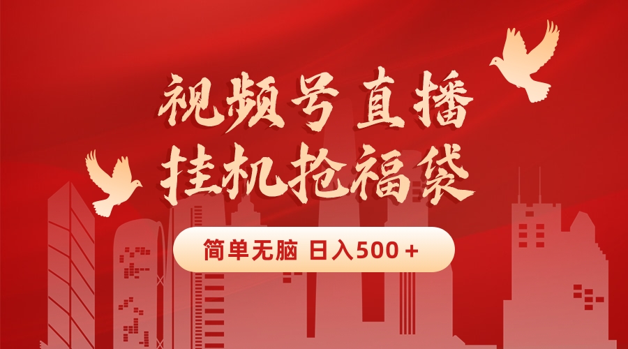 最新视频号直播挂机抢福袋项目，简单无脑，批量产出实物，轻松日入500＋-玖卿社区
