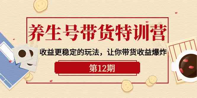 （10110期）养生号带货特训营【12期】收益更稳定的玩法，让你带货收益爆炸-9节直播课-玖卿社区