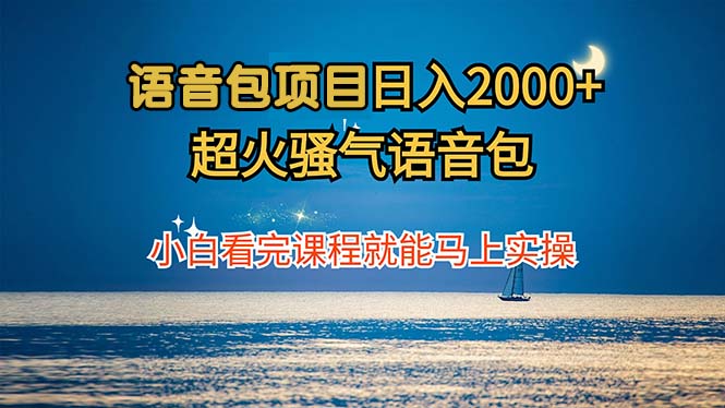语音包项目 日入2000+ 超火骚气语音包小白看完课程就能马上实操-玖卿社区