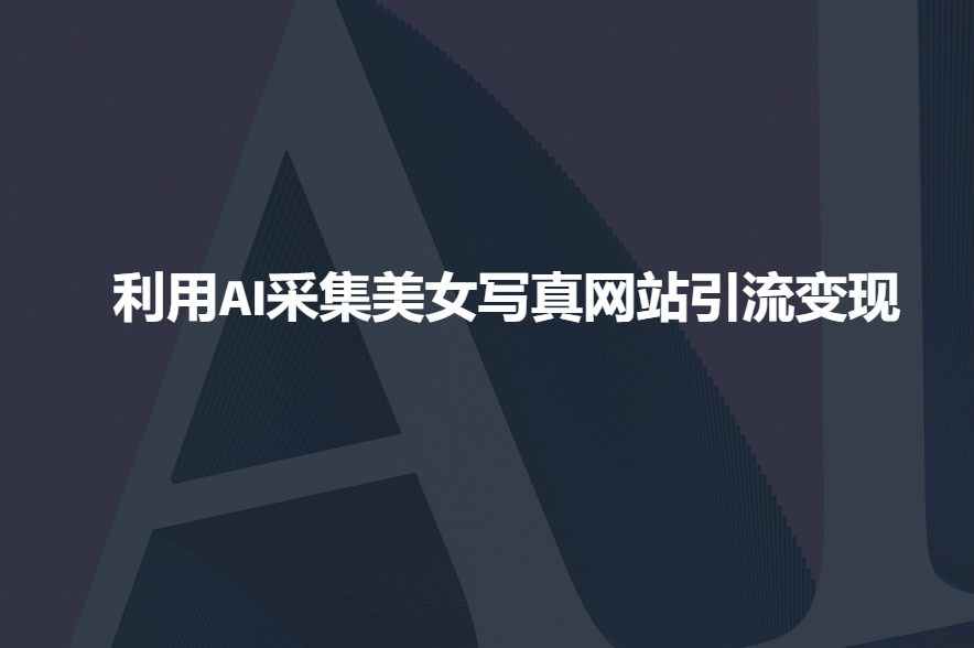 利用AI采集美女写真网站引流变现，引流嘎嘎的-玖卿社区