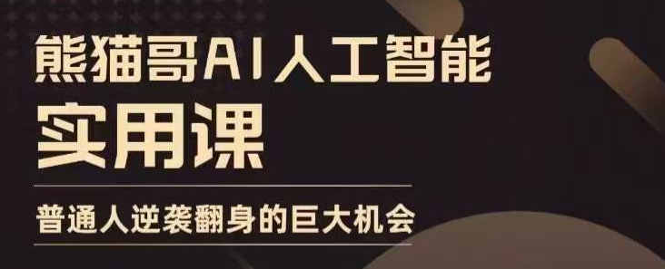 AI人工智能实用课，实在实用实战，普通人逆袭翻身的巨大机会-玖卿社区