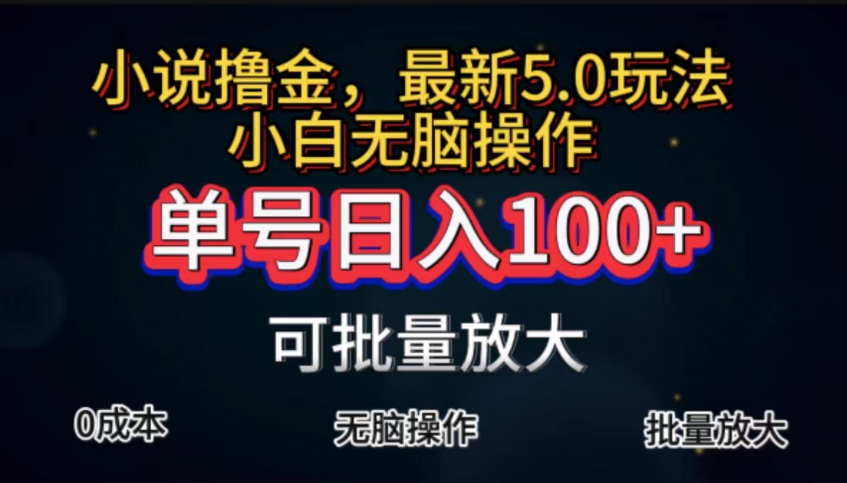 全自动小说撸金，单号日入100+小白轻松上手，无脑操作-玖卿社区