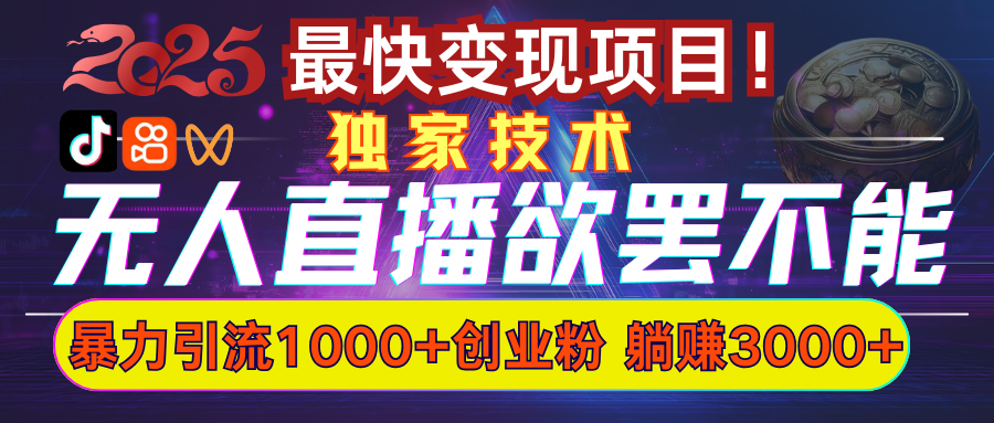 欲罢不能的无人直播引流，超暴力日引流1000+高质量精准创业粉-玖卿社区