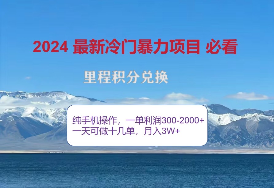 2024惊爆冷门暴利，里程积分最新玩法，高爆发期，一单300+—2000+-玖卿社区