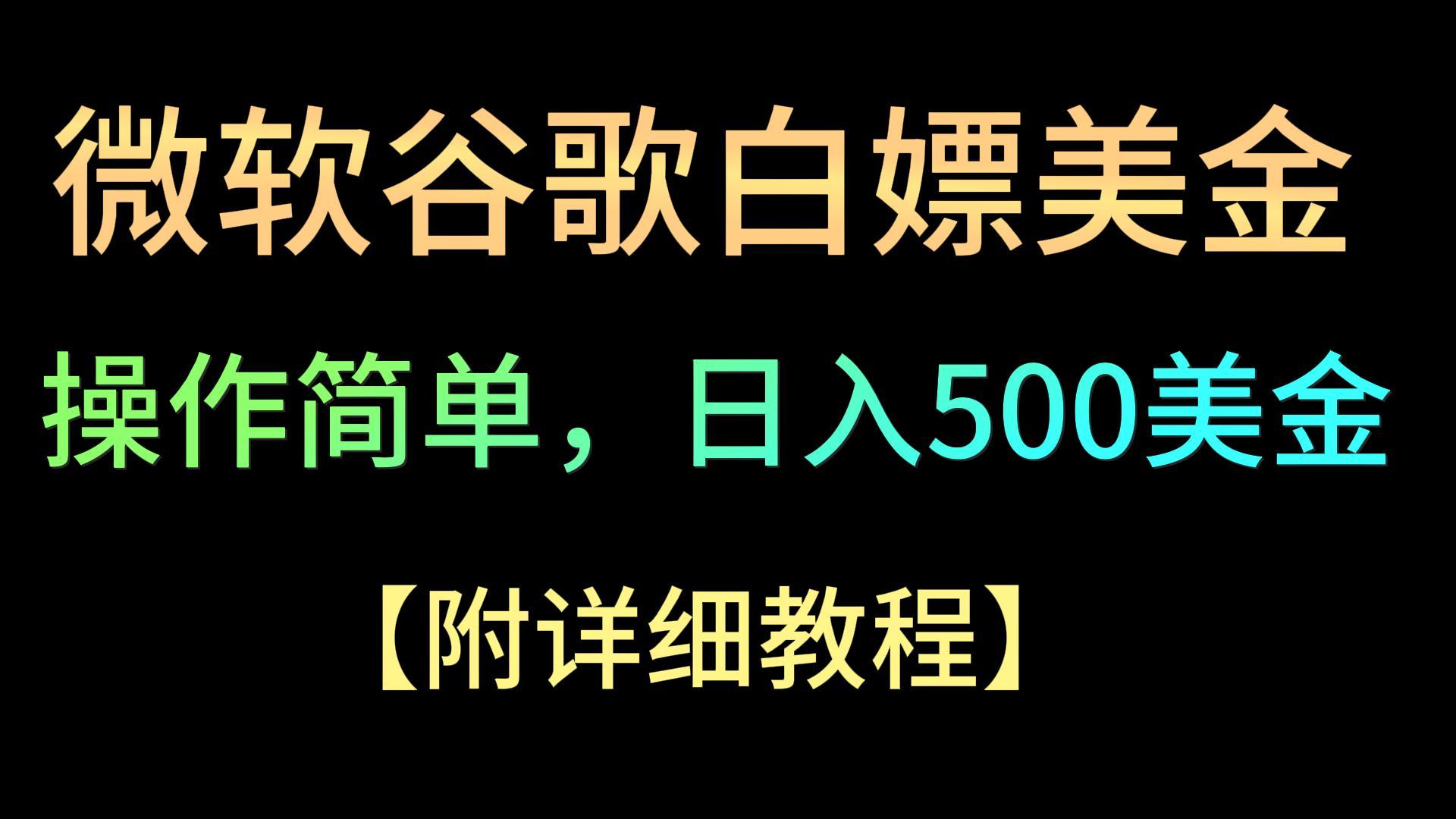 微软谷歌项目3.0，轻松日赚500+美金，操作简单，小白也可轻松入手！-玖卿社区