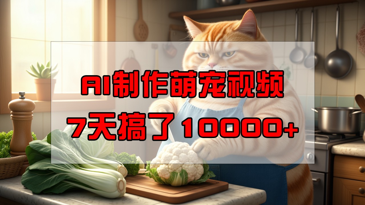 靠AI制作萌宠视频，7天搞了1万+，操作简单门槛低，有手机就行-玖卿社区