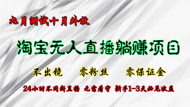 （12862期）淘宝无人直播最新玩法，九月测试十月外放，不出镜零粉丝零保证金，24小…-玖卿社区