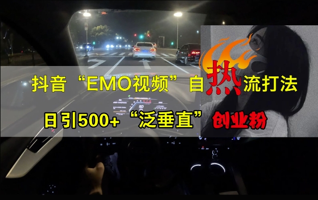 抖音EMO视频自热打法，日引500+“泛垂直”创业粉-玖卿社区