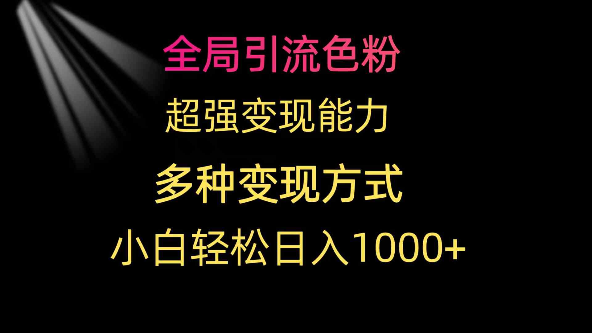 （9680期）全局引流色粉 超强变现能力 多种变现方式 小白轻松日入1000+-玖卿社区