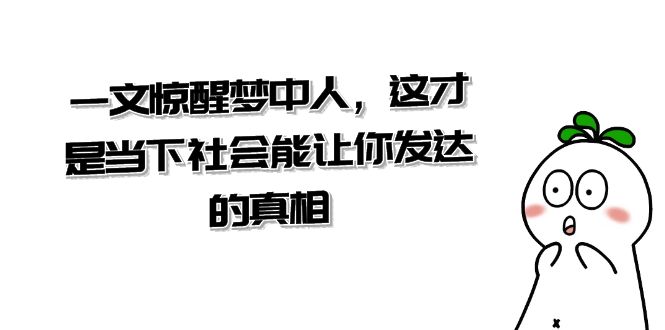 某公众号付费文章《一文 惊醒梦中人，这才是当下社会能让你发达的真相》-玖卿社区