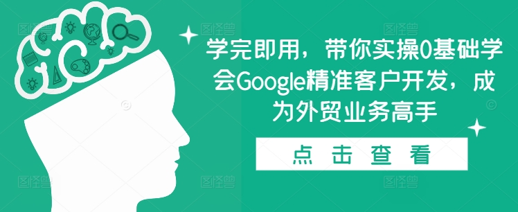 学完即用，带你实操0基础学会Google精准客户开发，成为外贸业务高手-玖卿社区