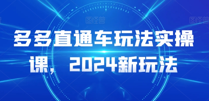 多多直通车玩法实操课，2024新玩法-玖卿社区