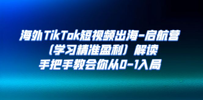海外TikTok短视频出海-启航营（学习精准盈利）解读，手把手教会你从0-1入局-玖卿社区
