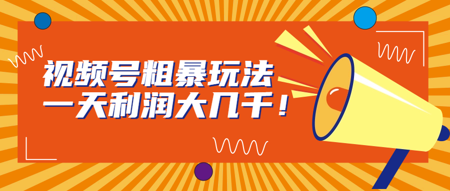 视频号粗暴玩法，一天利润大几千！-玖卿社区