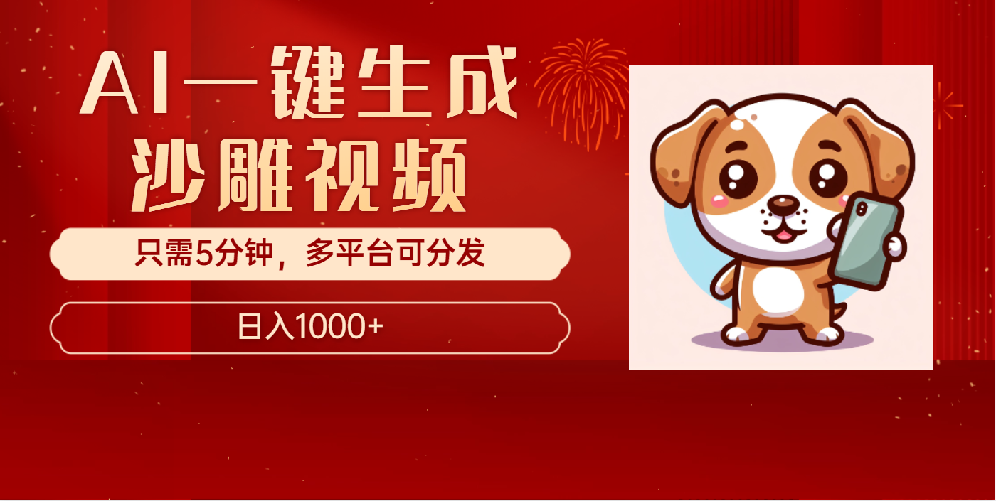 AI一键生成沙雕视频，一条视频千万播放，轻松日入1000+-玖卿社区