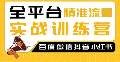 全平台精准流量实战训练营，百度微信抖音小红书SEO引流教程-玖卿社区