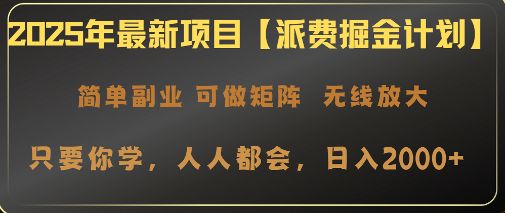 2025年最新项目【派费掘金计划】操作简单，日入2000+-玖卿社区