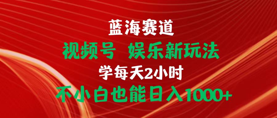 （10818期）蓝海赛道视频号 娱乐新玩法每天2小时小白也能日入1000+-玖卿社区