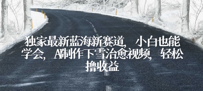 独家最新蓝海新赛道，小白也能学会，AI制作下雪治愈视频，轻松撸收益-玖卿社区
