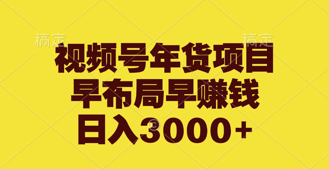 视频号年货项目，早布局早赚钱，日入3000+-玖卿社区
